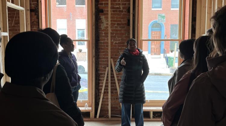 Nneka N’namdi of Fight Blight Bmore and Ayla Harris of Parity Homes discuss access to affordable homeownership options in Harlem Park